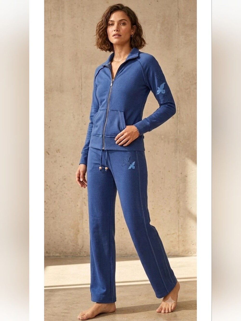 Biza Bamboo Tracksuit Sweatsuit Blue Small 2/4
